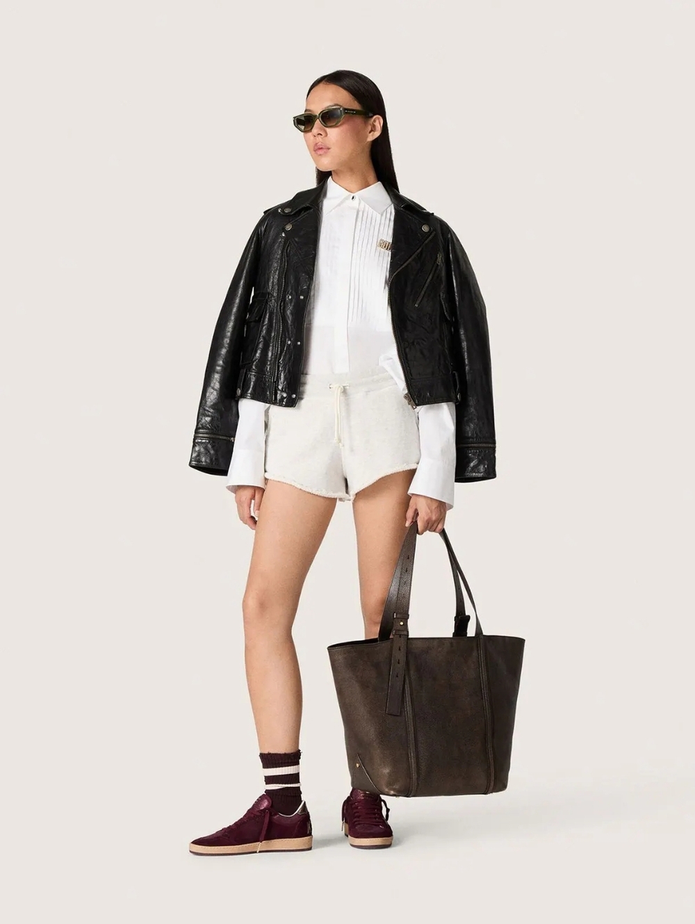 GOLDEN GOOSE Pintuck Bib Oversized Cotton Button-Up Shirt White XS Org $750 - Picture 4 of 16